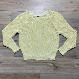 Free People Yellow Crew Neck Sweater